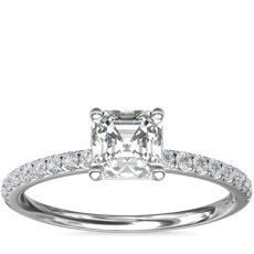 Riviera Pave Diamond Engagement Ring in Platinum (1/6 ct. tw.)
